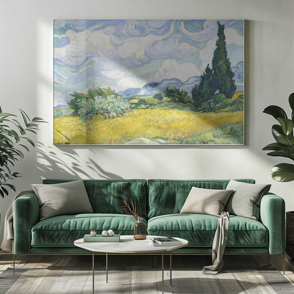 Wheat Field With Cypresses Art Print UK — Landscape Vibrant Wall Art — Living Room — Wall It All Prints