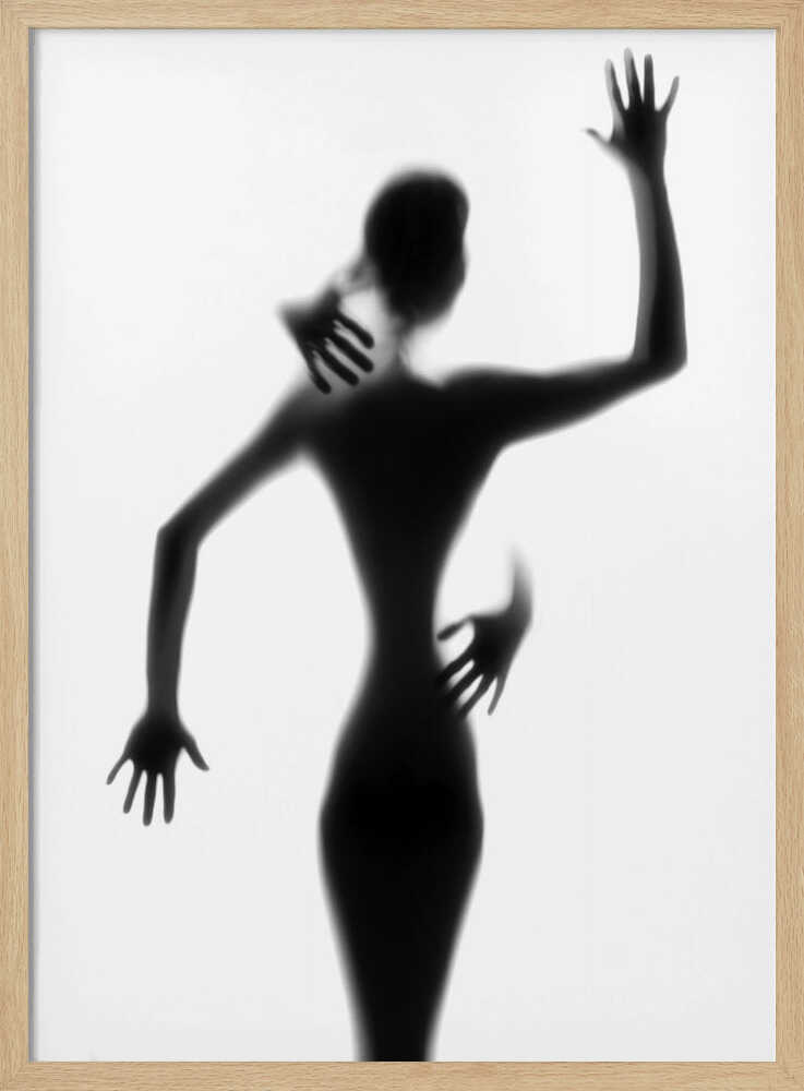Silhouetted Woman Embrace Art Print UK — Abstract Dark Wall Art — Living Room — Wall It All Prints