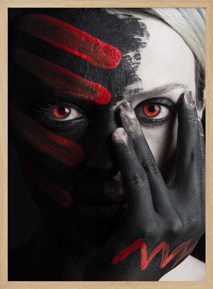 Painted Red Eyes Art Print UK — Dark Moody Dark Wall Art — Living Room — Wall It All Prints