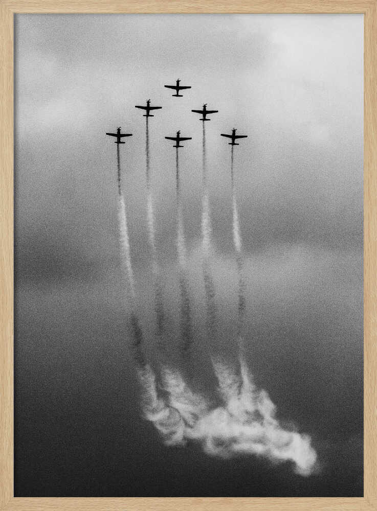 Formation Smoke Trails Art Print UK — Dark Moody Dark Wall Art — Living Room — Wall It All Prints