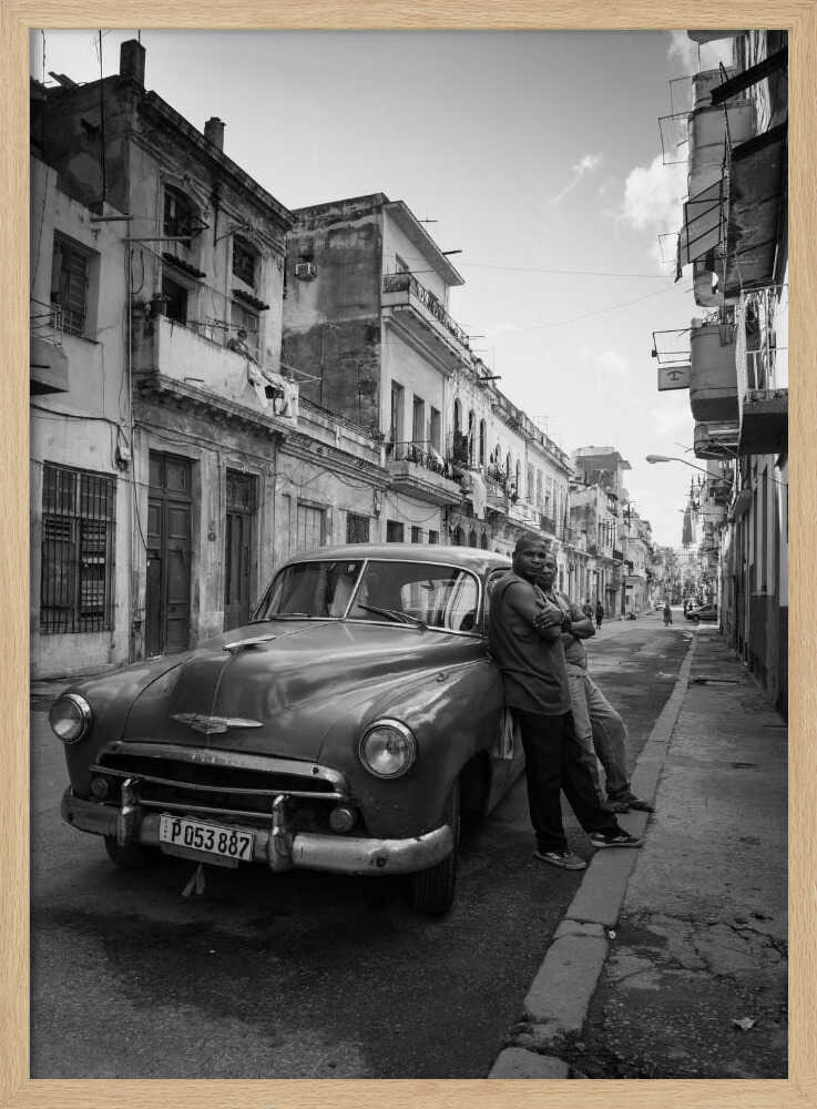 Havana Vintage Car Street Art Print UK — Vintage Dark Wall Art — Living Room — Wall It All Prints