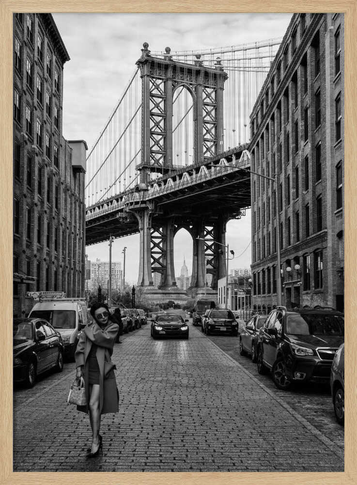 Manhattan Bridge Urban Style Art Print UK — Portrait Dark Wall Art — Living Room — Wall It All Prints