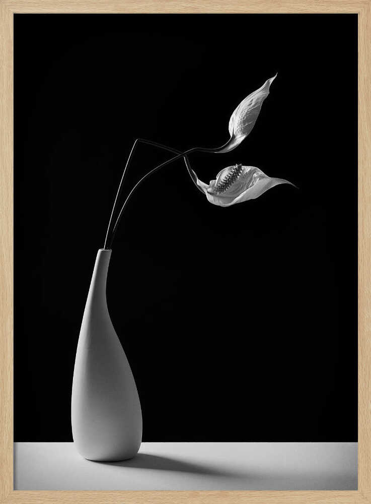 Graceful Peace Lilies Vase Art Print UK — Botanical Calm Wall Art — Office — Wall It All Prints