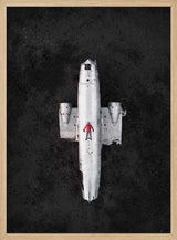 Red Jacket Plane Wreck Art Print UK — Abstract Dark Wall Art — Office — Wall It All Prints
