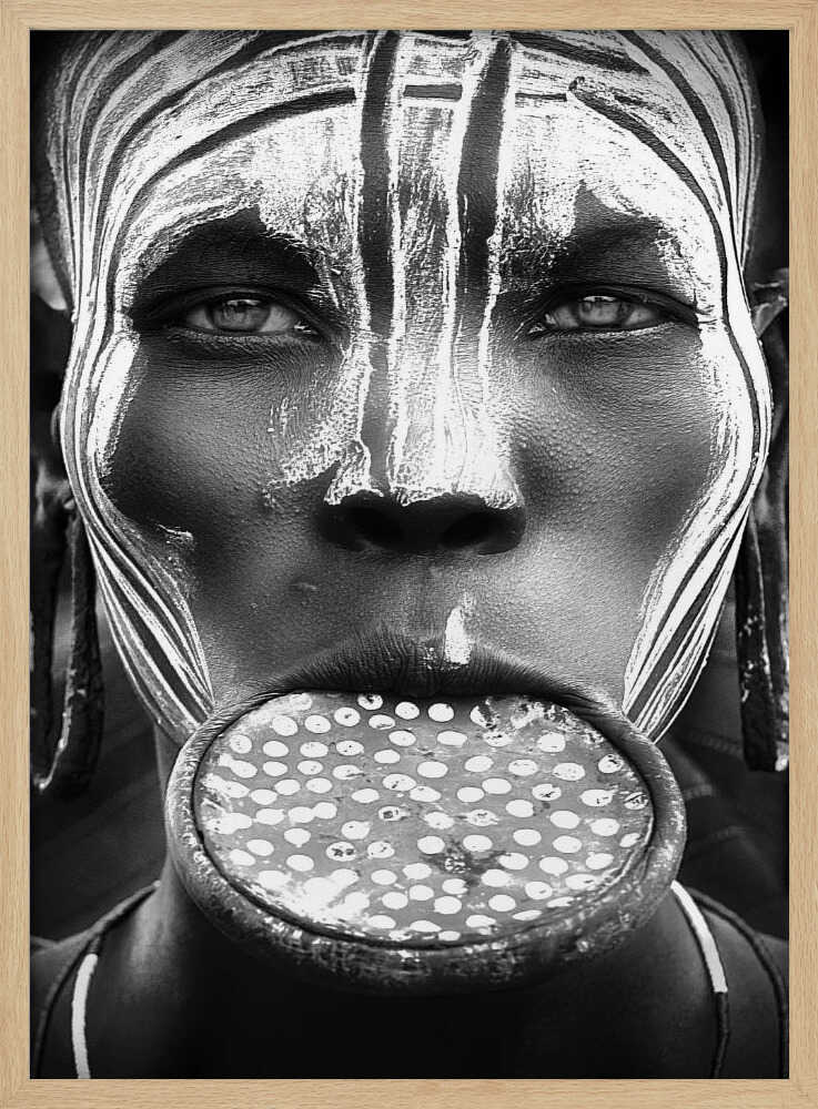 Intense Tribal Adornment Art Print UK — Portrait Dark Wall Art — Living Room — Wall It All Prints