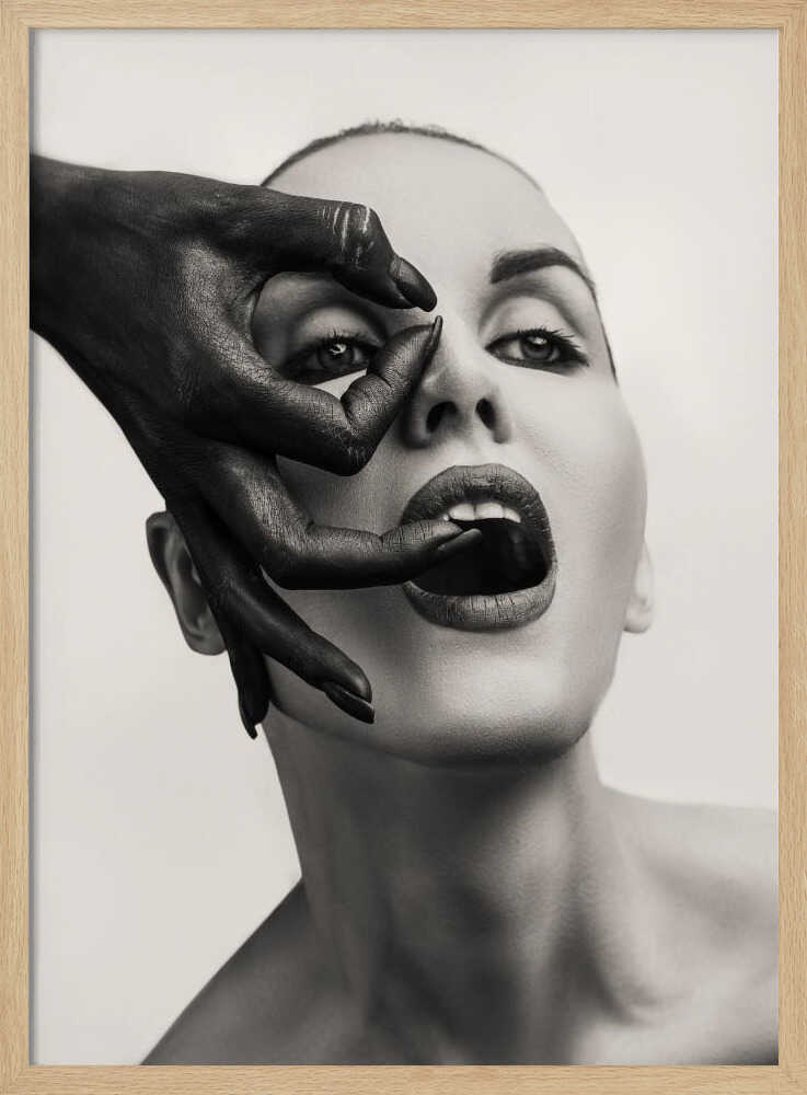 Black Hand Expression Art Print UK — Dark Moody Dark Wall Art — Living Room — Wall It All Prints