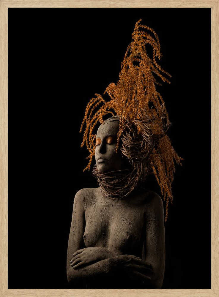 Earthy Goddess Portrait Art Print UK — Botanical Calm Wall Art — Living Room — Wall It All Prints