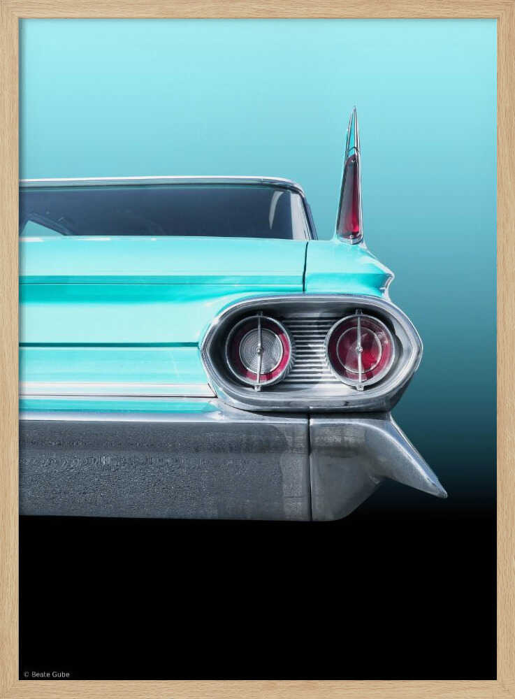 Vintage Teal Tailfin Art Print UK — Vintage Elegant Wall Art — Living Room — Wall It All Prints