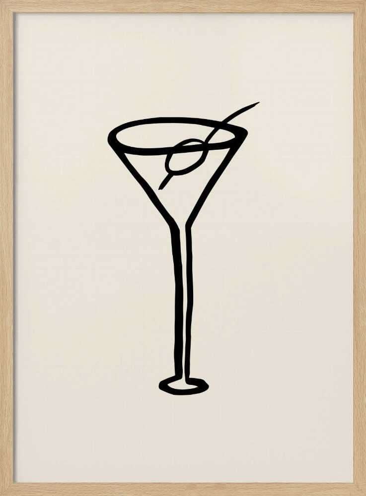 Martini Glass Sketch Art Print UK — Abstract Dark Wall Art — Office — Wall It All Prints