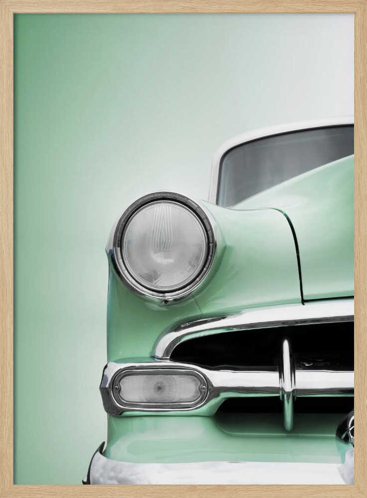 Vintage Green Auto Art Print UK — Vintage Fresh Wall Art — Living Room — Wall It All Prints