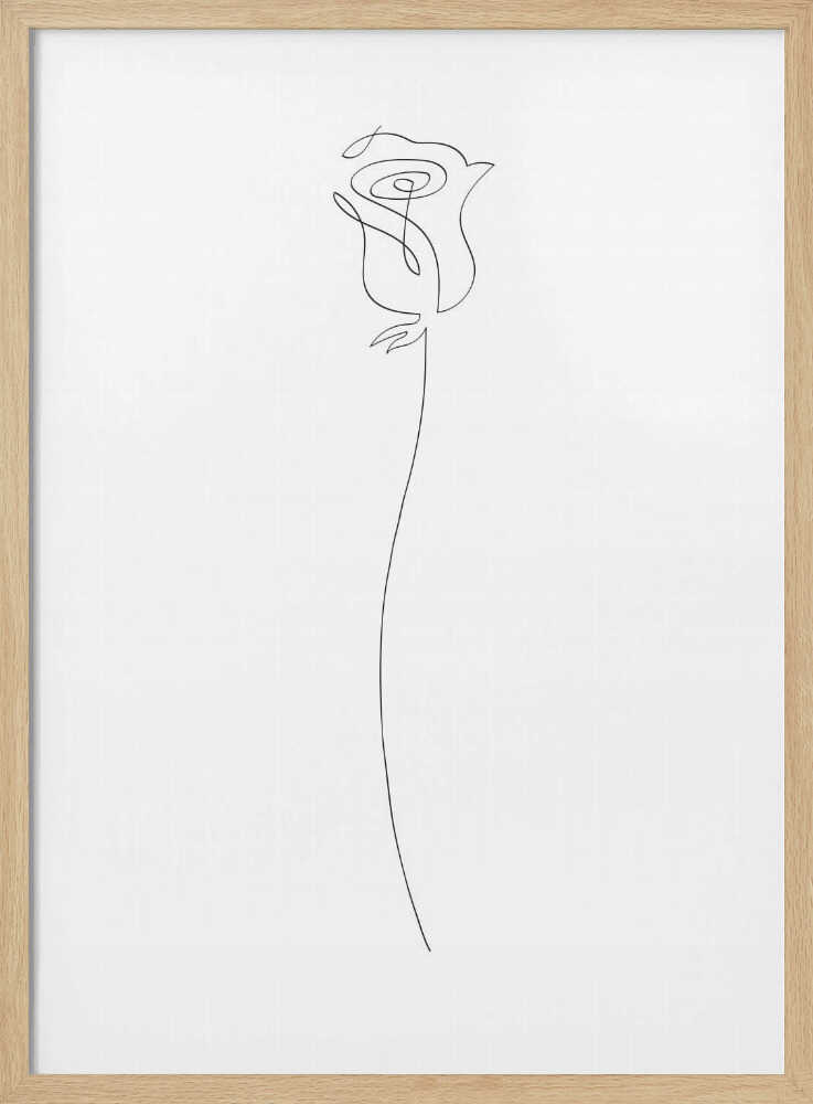 Elegant Rose Line Art Art Print UK — Botanical Minimal Wall Art — Office — Wall It All Prints