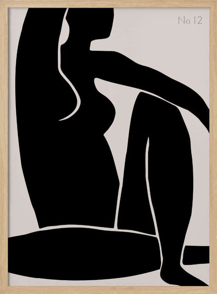 Graceful Feminine Silhouette Art Print UK — Abstract Dark Wall Art — Office — Wall It All Prints