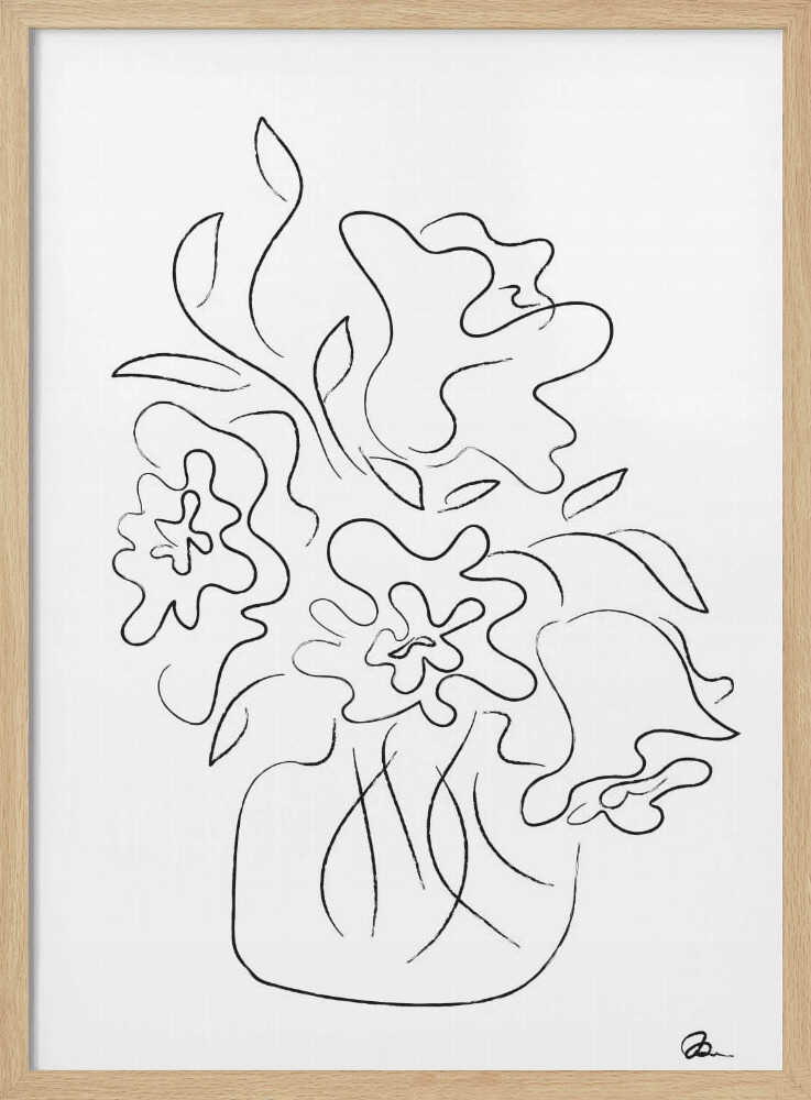Minimalist Floral Vase Art Print UK — Botanical Dark Wall Art — Office — Wall It All Prints