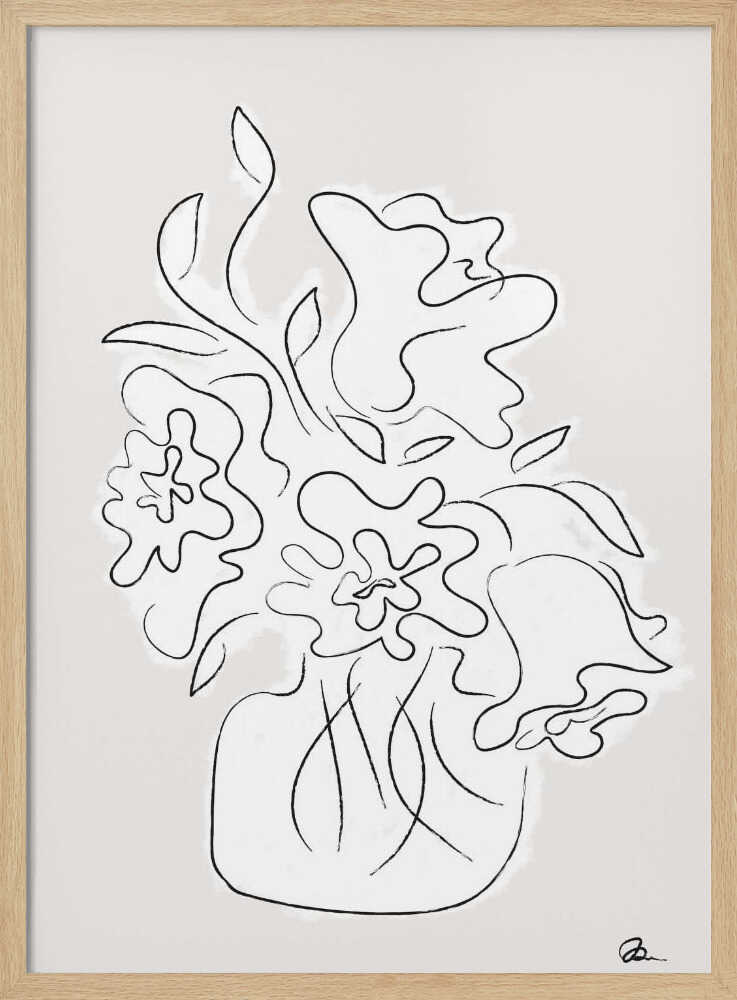 Minimalist Floral Drawing Art Print UK — Botanical Minimal Wall Art — Office — Wall It All Prints