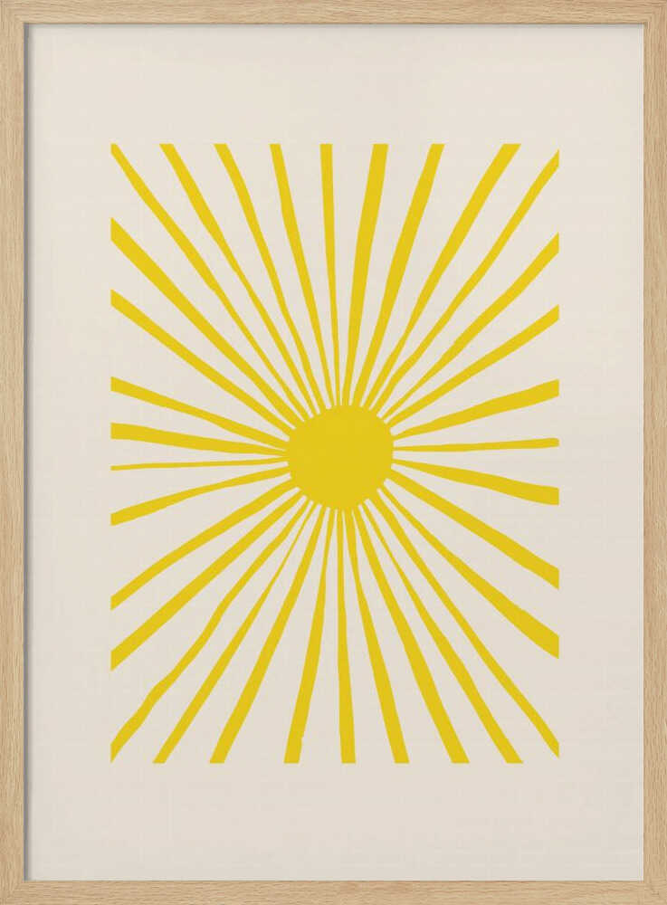 Golden Sun Rays Art Print UK — Abstract Vibrant Wall Art — Office — Wall It All Prints