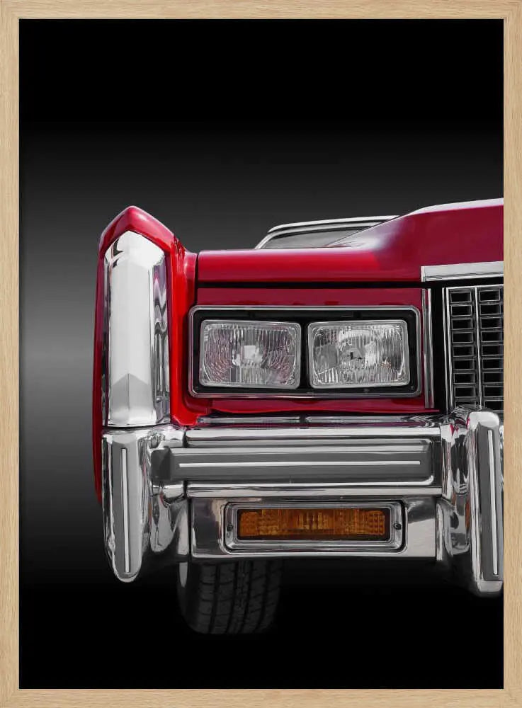 Red Classic Car Front Art Print UK — Vintage Elegant Wall Art — Living Room — Wall It All Prints