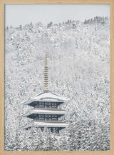 Snowy Japanese Pagoda Art Print UK — Japanese Calm Wall Art — Living Room — Wall It All Prints