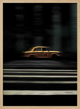 Speeding Yellow Taxi Art Print UK — Dark Moody Vibrant Wall Art — Living Room — Wall It All Prints
