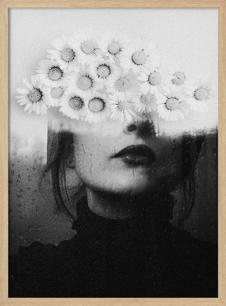 Daisy Dream Portrait Art Print UK — Botanical Dark Wall Art — Living Room — Wall It All Prints
