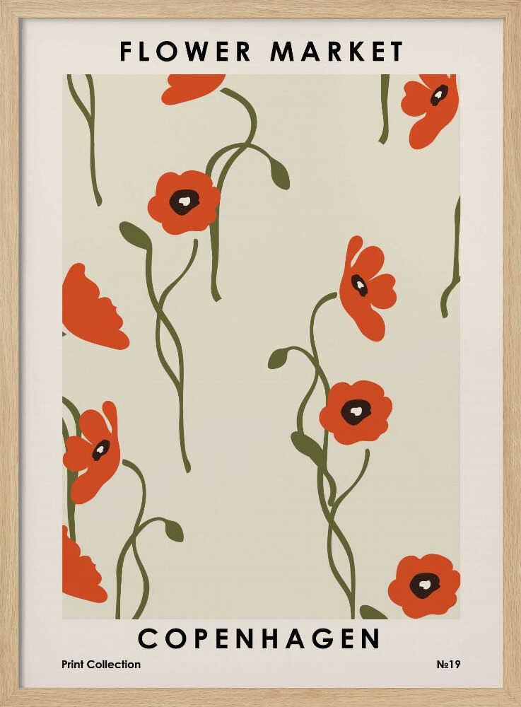 Flower Market Copenhagen Art Print UK — Botanical Vibrant Wall Art — Office — Wall It All Prints