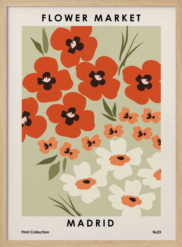 Flower Market Madrid Art Print UK — Botanical Vibrant Wall Art — Bathroom — Wall It All Prints