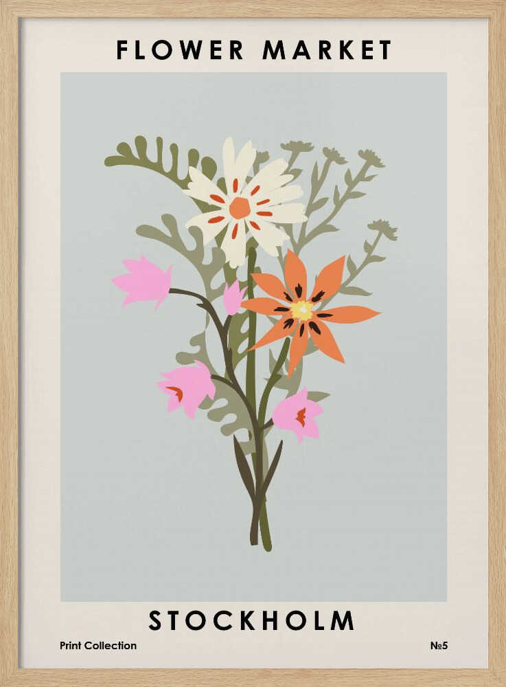 Flower Market Stockholm Art Print UK — Botanical Vibrant Wall Art — Office — Wall It All Prints