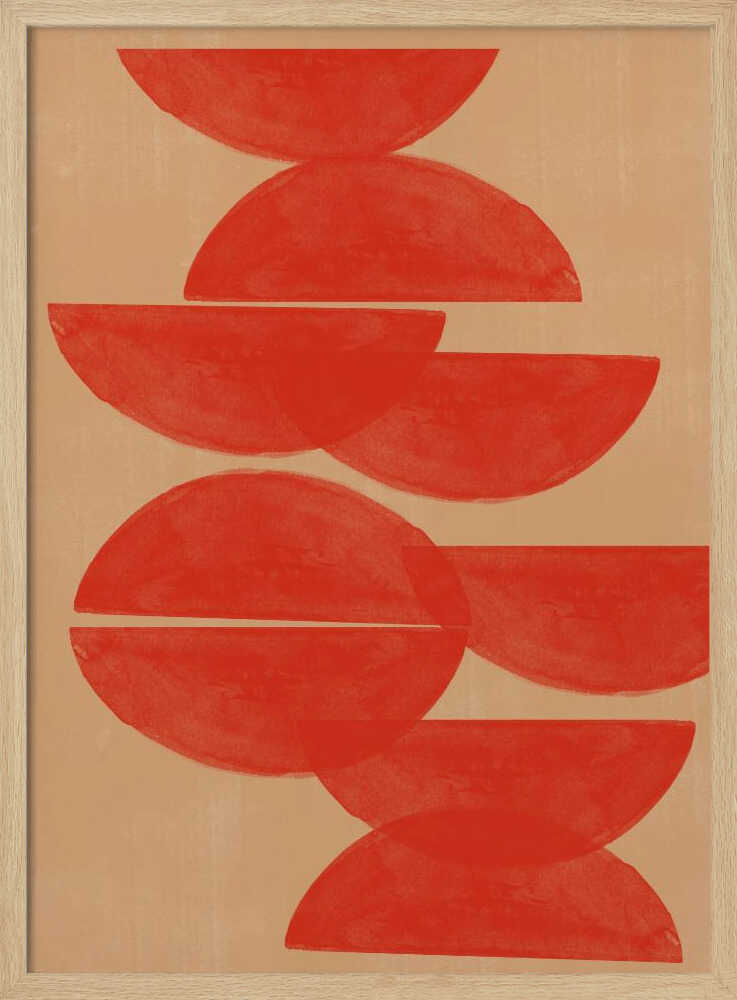 Crimson Symmetry Art Print UK — Abstract Minimal Wall Art — Office — Wall It All Prints