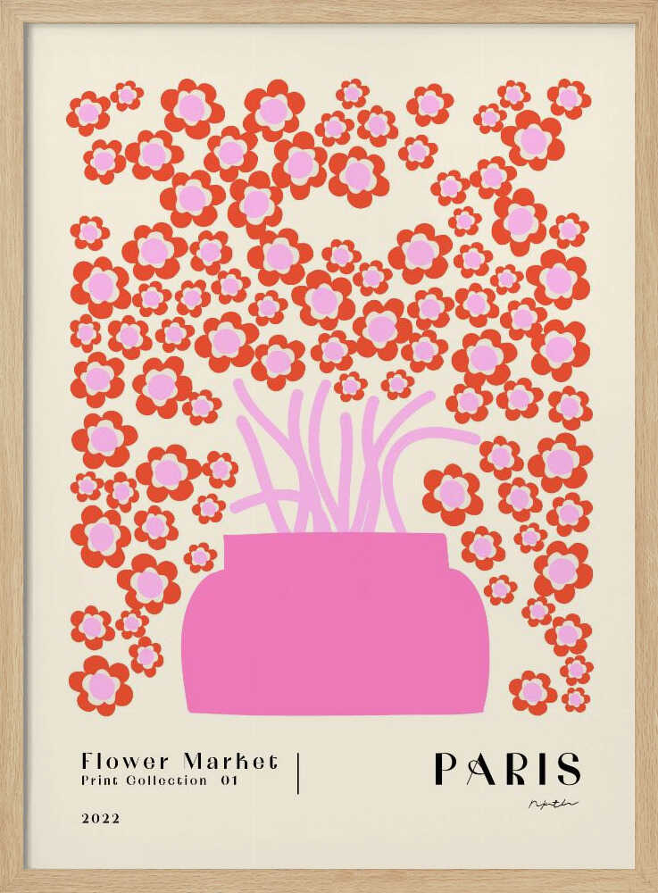 Flower Market. Paris Art Print UK — Botanical Vibrant Wall Art — Living Room — Wall It All Prints