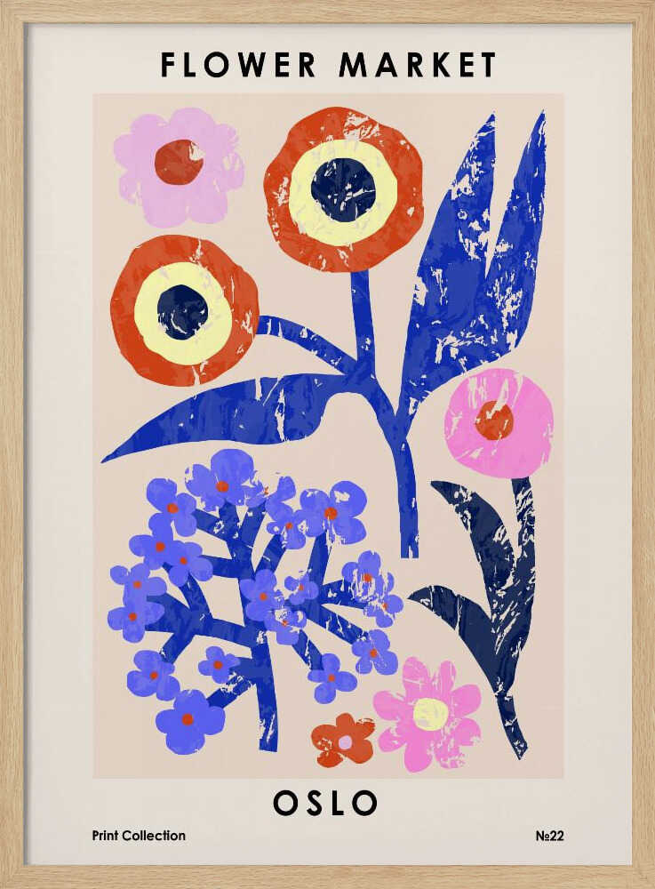 Flower Market. Oslo Art Print UK — Botanical Vibrant Wall Art — Living Room — Wall It All Prints