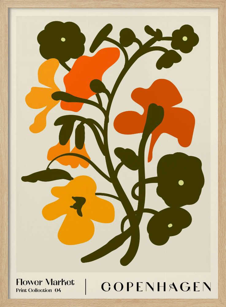Flower Market. Copenhagen Art Print UK — Botanical Vibrant Wall Art — Office — Wall It All Prints