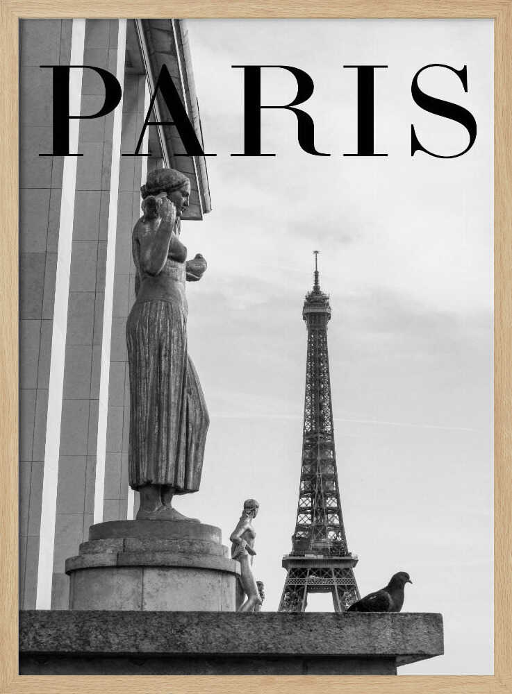 Paris Eiffel Tower View Art Print UK — City Dark Wall Art — Living Room — Wall It All Prints