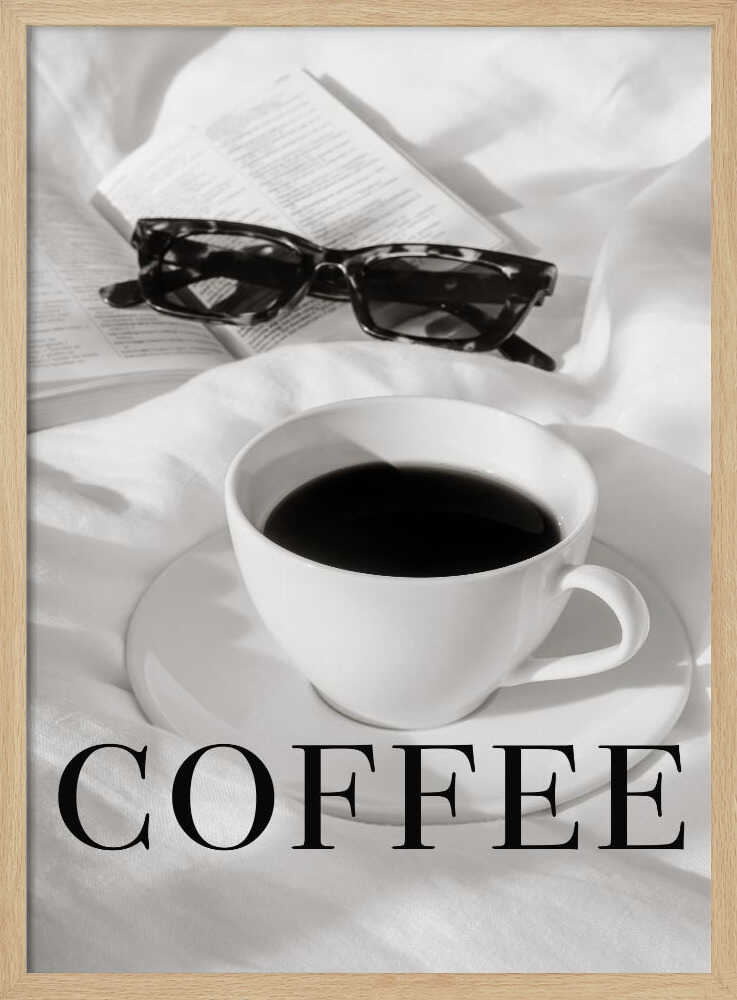 Morning Coffee And Book Art Print UK — Abstract Dark Wall Art — Bedroom — Wall It All Prints