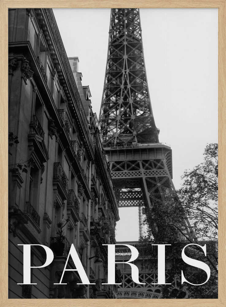 Eiffel Tower in Paris Art Print UK — Vintage Dark Wall Art — Living Room — Wall It All Prints