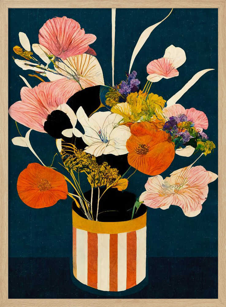 Vivid Blossoms Art Print UK — Japanese Vibrant Wall Art — Living Room — Wall It All Prints