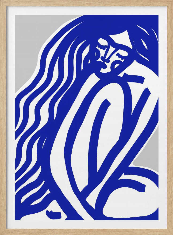 Blue Contours Art Print UK — Abstract Vibrant Wall Art — Office — Wall It All Prints
