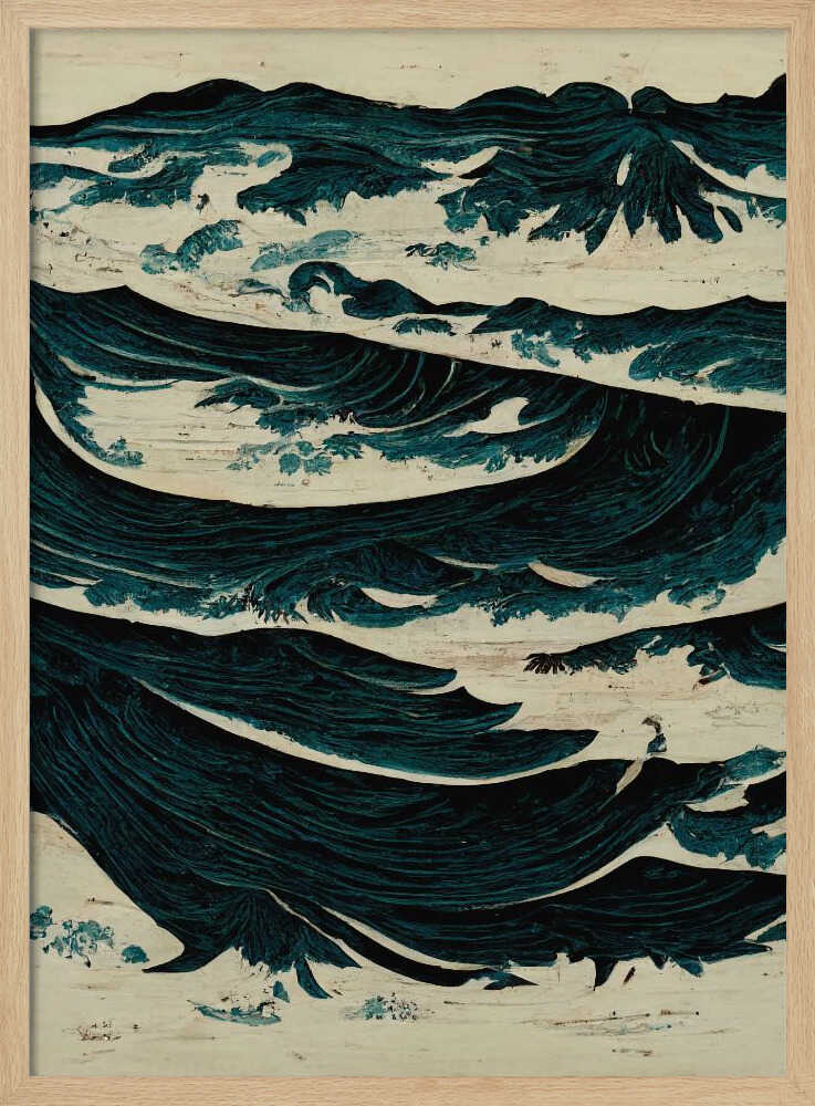 Turbulent Waves Art Print UK — Japanese Calm Wall Art — Living Room — Wall It All Prints