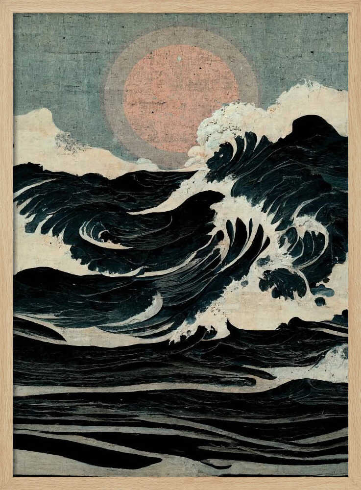 Celestial Wavescape Art Print UK — Japanese Vibrant Wall Art — Living Room — Wall It All Prints