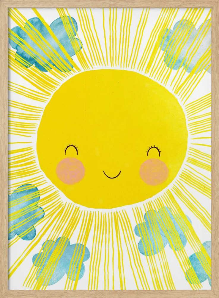 Sunny Smile Bliss Art Print UK — Portrait Vibrant Wall Art — Nursery — Wall It All Prints