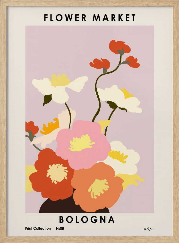 Flower Market. Bologna Art Print UK — Botanical Vibrant Wall Art — Office — Wall It All Prints