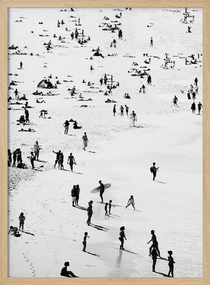 Beach Silhouettes Art Print UK — Portrait Dark Wall Art — Living Room — Wall It All Prints