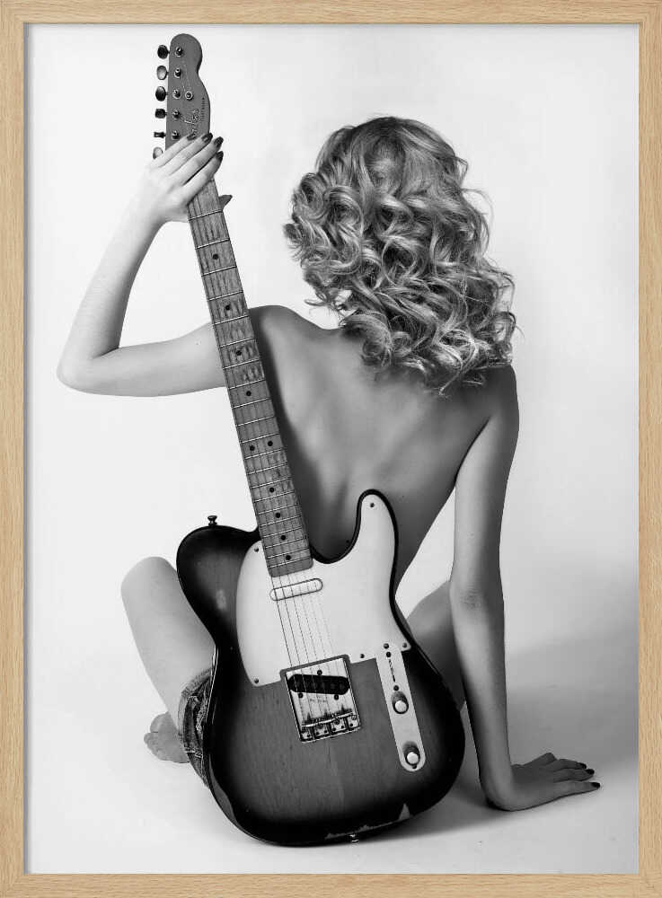 Woman and Her Guitar Art Print UK — Portrait Vibrant Wall Art — Living Room — Wall It All Prints