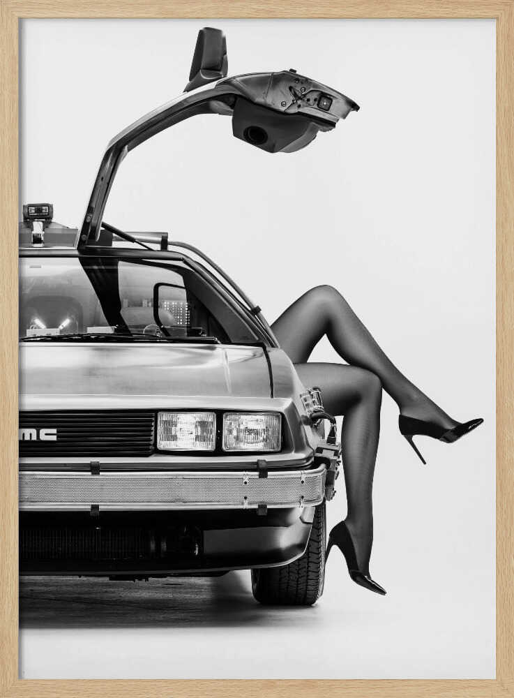 Retro Car Heels Art Print UK — Portrait Vibrant Wall Art — Living Room — Wall It All Prints
