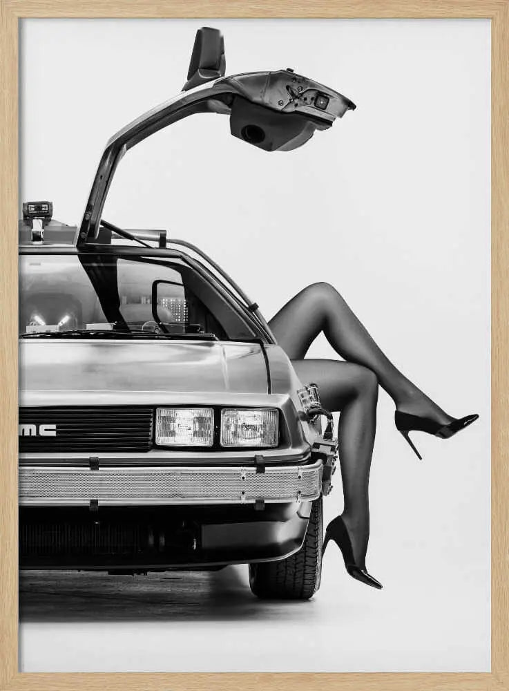 Retro Car Heels Art Print UK — Portrait Vibrant Wall Art — Living Room — Wall It All Prints
