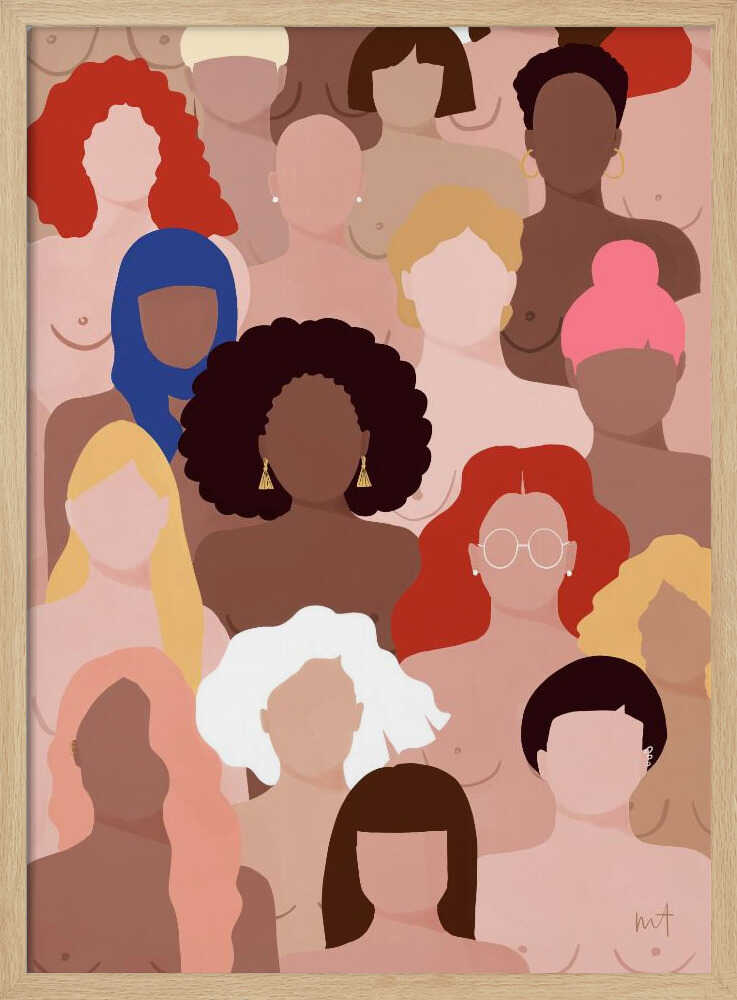 Celebrating Diverse Women Art Print UK — Abstract Vibrant Wall Art — Living Room — Wall It All Prints