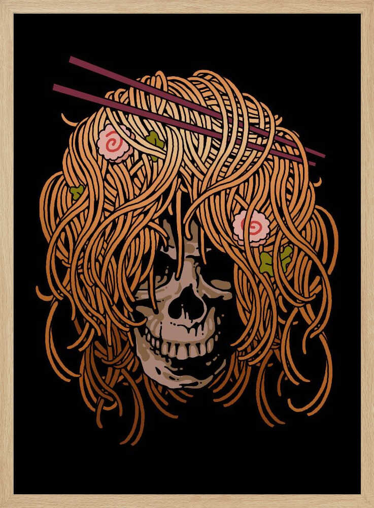 Spooky Ramen Skull Art Print UK — Japanese Dark Wall Art — Kitchen — Wall It All Prints