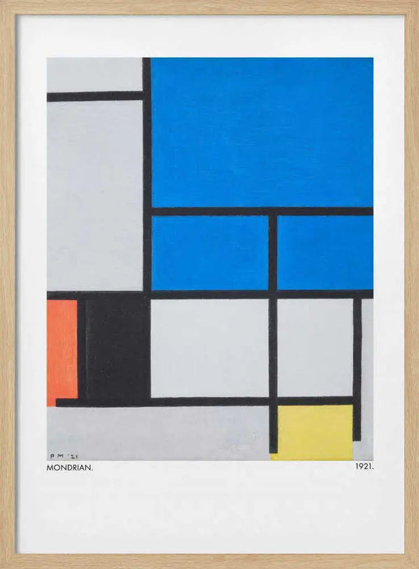 Composition with Large Blue Plane, Red, Black, Yellow, and Gray 1921 Piet Mondrian