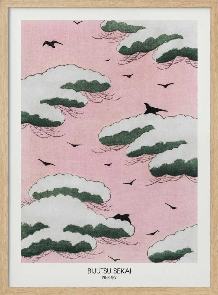 Pink Sky Art Print UK — Japanese Vibrant Wall Art — Living Room — Wall It All Prints