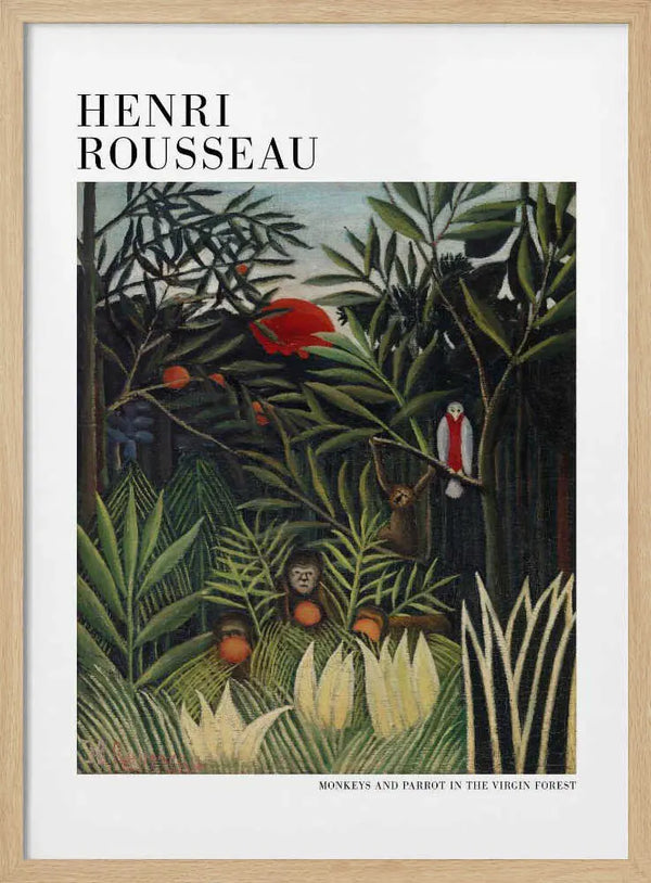 Monkeys And Parrot In The Virgin Forest Henri Rousseau