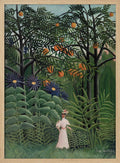Femme Se Promenant Dans Une Foret Exotique