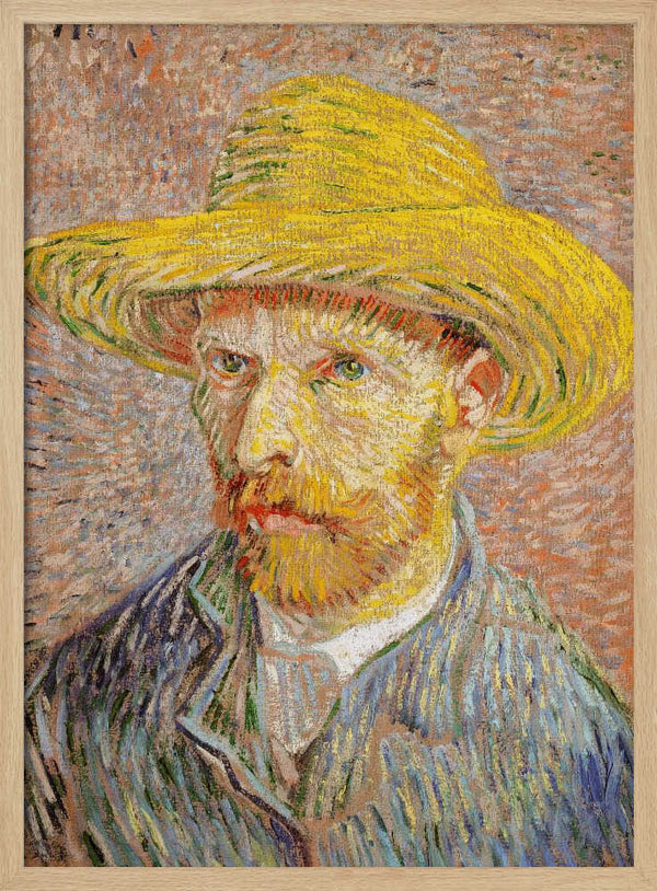 Self Portrait With Straw Hat Vincent Van Gogh
